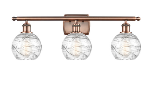 Deco Swirl 3 Light Bath Vanity Light In Antique Copper (516-3W-Ac-G1213-6)