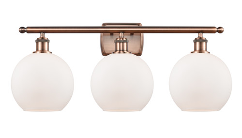 Athens 3 Light Bath Vanity Light In Antique Copper (516-3W-Ac-G121-8)