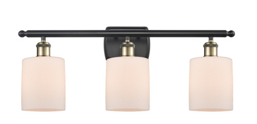 Cobbleskill 3 Light Bath Vanity Light In Black Antique Brass (516-3W-Bab-G111)