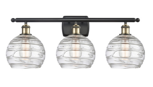 Deco Swirl 3 Light Bath Vanity Light In Black Antique Brass (516-3W-Bab-G1213-8)