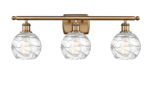 Deco Swirl 3 Light Bath Vanity Light In Brushed Brass (516-3W-Bb-G1213-6)