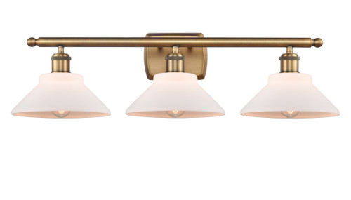 Orwell 3 Light Bath Vanity Light In Brushed Brass (516-3W-Bb-G131)