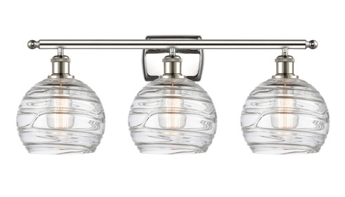 Deco Swirl 3 Light Bath Vanity Light In Polished Nickel (516-3W-Pn-G1213-8)