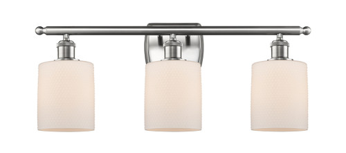 Cobbleskill 3 Light Bath Vanity Light In Brushed Satin Nickel (516-3W-Sn-G111)