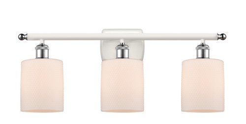 Cobbleskill 3 Light Bath Vanity Light, White & Polished Chrome (516-3W-Wpc-G111)
