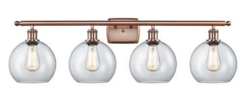 Athens 4 Light Bath Vanity Light In Antique Copper (516-4W-Ac-G122-8)