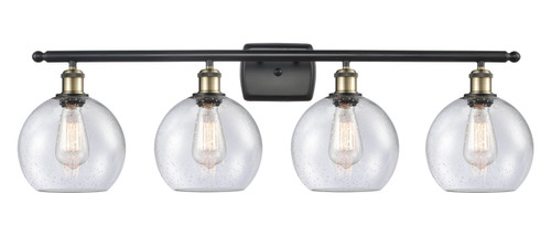 Athens 4 Light Bath Vanity Light In Black Antique Brass (516-4W-Bab-G124-8)