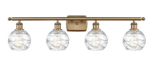 Deco Swirl 4 Light Bath Vanity Light In Brushed Brass (516-4W-Bb-G1213-6)