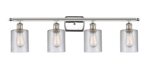 Cobbleskill 4 Light Bath Vanity Light In Polished Nickel (516-4W-Pn-G112)