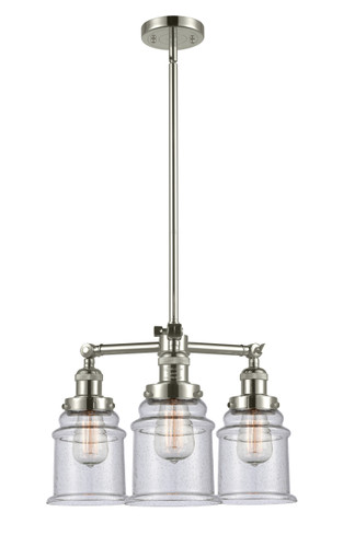 Canton 3 Light Chandelier In Polished Nickel (207-Pn-G184)