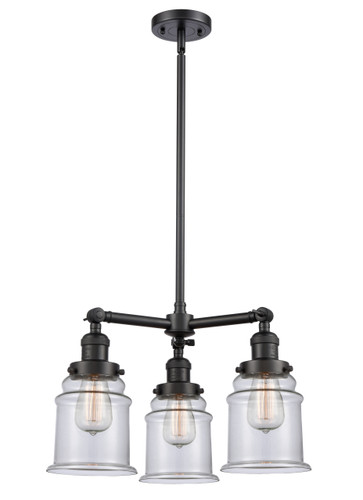 Canton 3 Light Chandelier In Matte Black (207-Bk-G182)