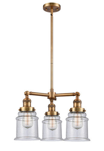 Canton 3 Light Chandelier In Brushed Brass (207-Bb-G184)