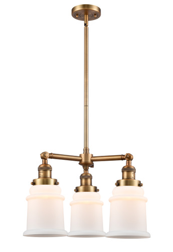 Canton 3 Light Chandelier In Brushed Brass (207-Bb-G181)