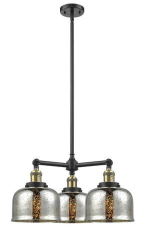 Large Bell 3 Light Chandelier In Black Antique Brass (207-Bab-G78)