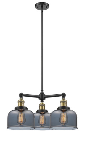 Large Bell 3 Light Chandelier In Black Antique Brass (207-Bab-G73)