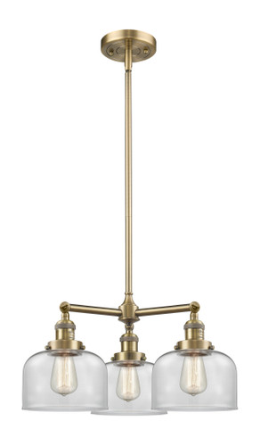 Large Bell 3 Light Chandelier In Antique Brass (207-Ab-G72)