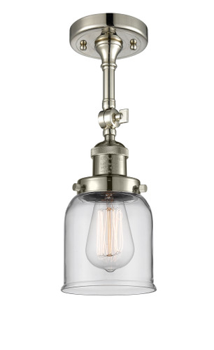 Small Bell 1 Light Semi-Flush Mount In Polished Nickel (201F-Pn-G52)