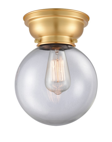 Beacon 1 Light Flush Mount In Satin Gold (623-1F-Sg-G202-8)