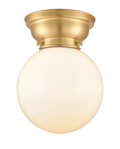 Beacon 1 Light Flush Mount In Satin Gold (623-1F-Sg-G201-8)