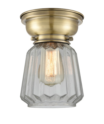 Chatham 1 Light Flush Mount In Antique Brass (623-1F-Ab-G142)