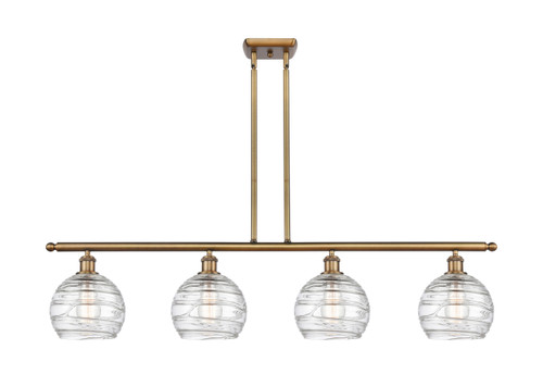 Deco Swirl 4 Light Island Light In Brushed Brass (516-4I-Bb-G1213-8)