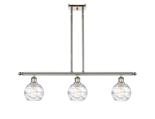 Deco Swirl 3 Light Island Light In Polished Nickel (516-3I-Pn-G1213-6)