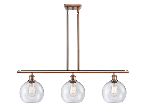 Athens 3 Light Island Light In Antique Copper (516-3I-Ac-G124-8)