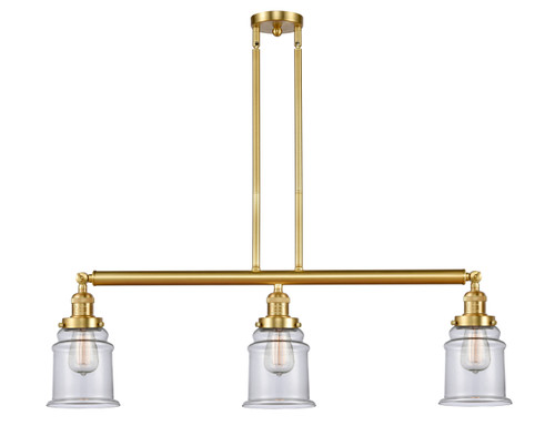 Canton 3 Light Island Light In Satin Gold (213-Sg-G182)