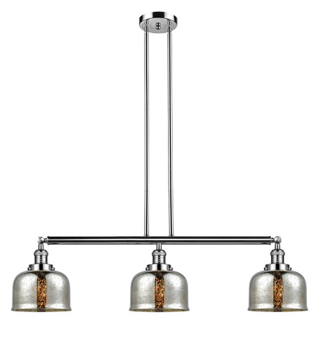 Large Bell 3 Light Island Light In Polished Nickel (213-Pn-G78)