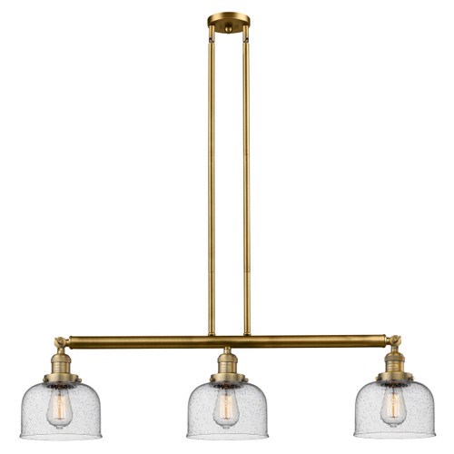 Large Bell 3 Light Island Light In Brushed Brass (213-Bb-G74)