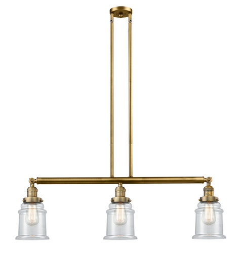 Canton 3 Light Island Light In Brushed Brass (213-Bb-G182)