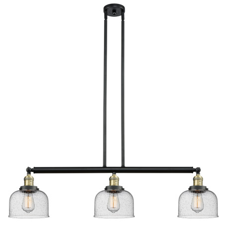 Large Bell 3 Light Island Light In Black Antique Brass (213-Bab-G74)