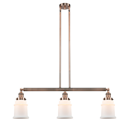 Canton 3 Light Island Light In Antique Copper (213-Ac-G181)