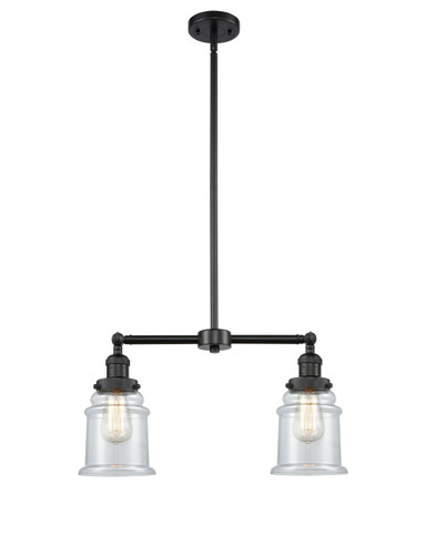 Canton 2 Light Island Light In Matte Black (209-Bk-G182)