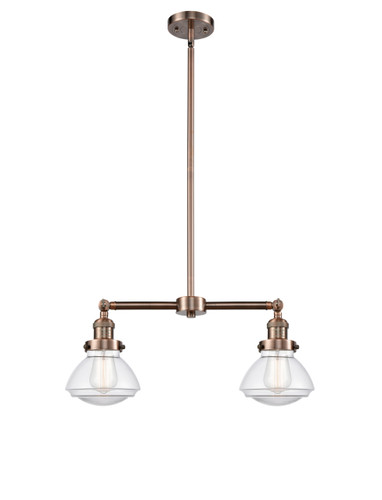 Olean 2 Light Island Light In Antique Copper (209-Ac-G322)