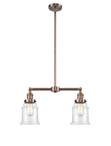 Canton 2 Light Island Light In Antique Copper (209-Ac-G182)