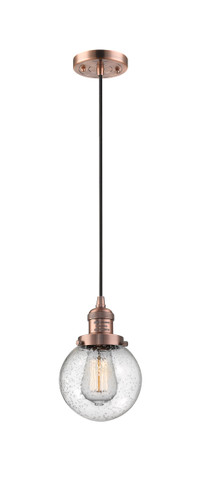 Beacon 1 Light Mini Pendant In Antique Copper (201C-Ac-G204-6)