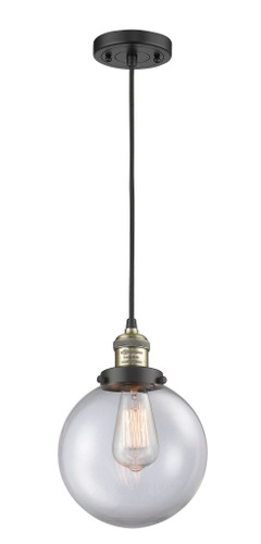 Beacon 1 Light Mini Pendant In Black Antique Brass (201C-Bab-G202-8)