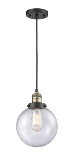 Beacon 1 Light Mini Pendant In Black Antique Brass (201C-Bab-G204-8)