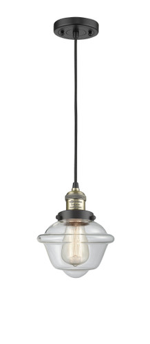 Small Oxford 1 Light Mini Pendant In Black Antique Brass (201C-Bab-G532)