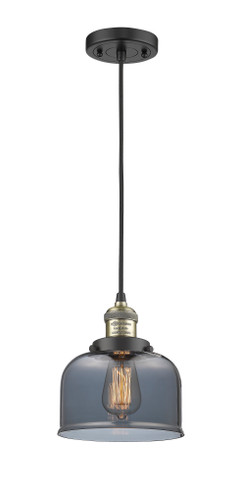 Large Bell 1 Light Mini Pendant In Black Antique Brass (201C-Bab-G73)