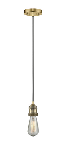 Bare Bulb 1 Light Mini Pendant In Brushed Brass (201C-Bb)