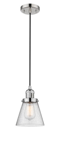 Small Cone 1 Light Mini Pendant In Polished Nickel (201C-Pn-G64)