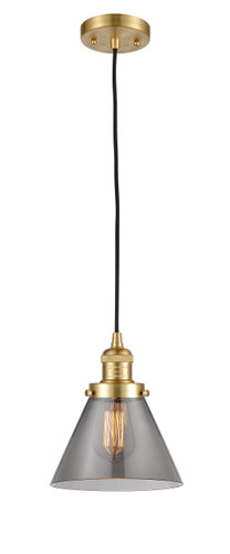 Large Cone 1 Light Mini Pendant In Satin Gold (201C-Sg-G43)