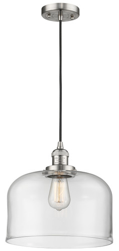 X-Large Bell 1 Light Mini Pendant In Brushed Satin Nickel (201C-Sn-G72-L)