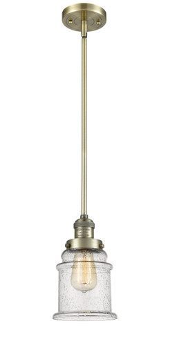 Canton 1 Light Mini Pendant In Antique Brass (201S-Ab-G184)