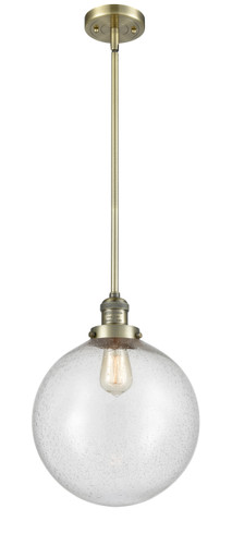 Beacon 1 Light Mini Pendant In Antique Brass (201S-Ab-G204-12)