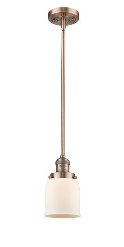 Small Bell 1 Light Mini Pendant In Antique Copper (201S-Ac-G51)