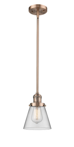 Small Cone 1 Light Mini Pendant In Antique Copper (201S-Ac-G62)