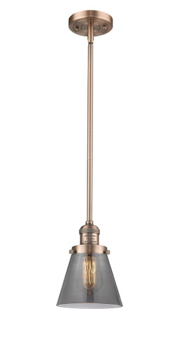 Small Cone 1 Light Mini Pendant In Antique Copper (201S-Ac-G63)